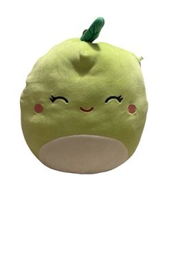 Squishmallows Green Pear Plush Pillow with Leaf Accent